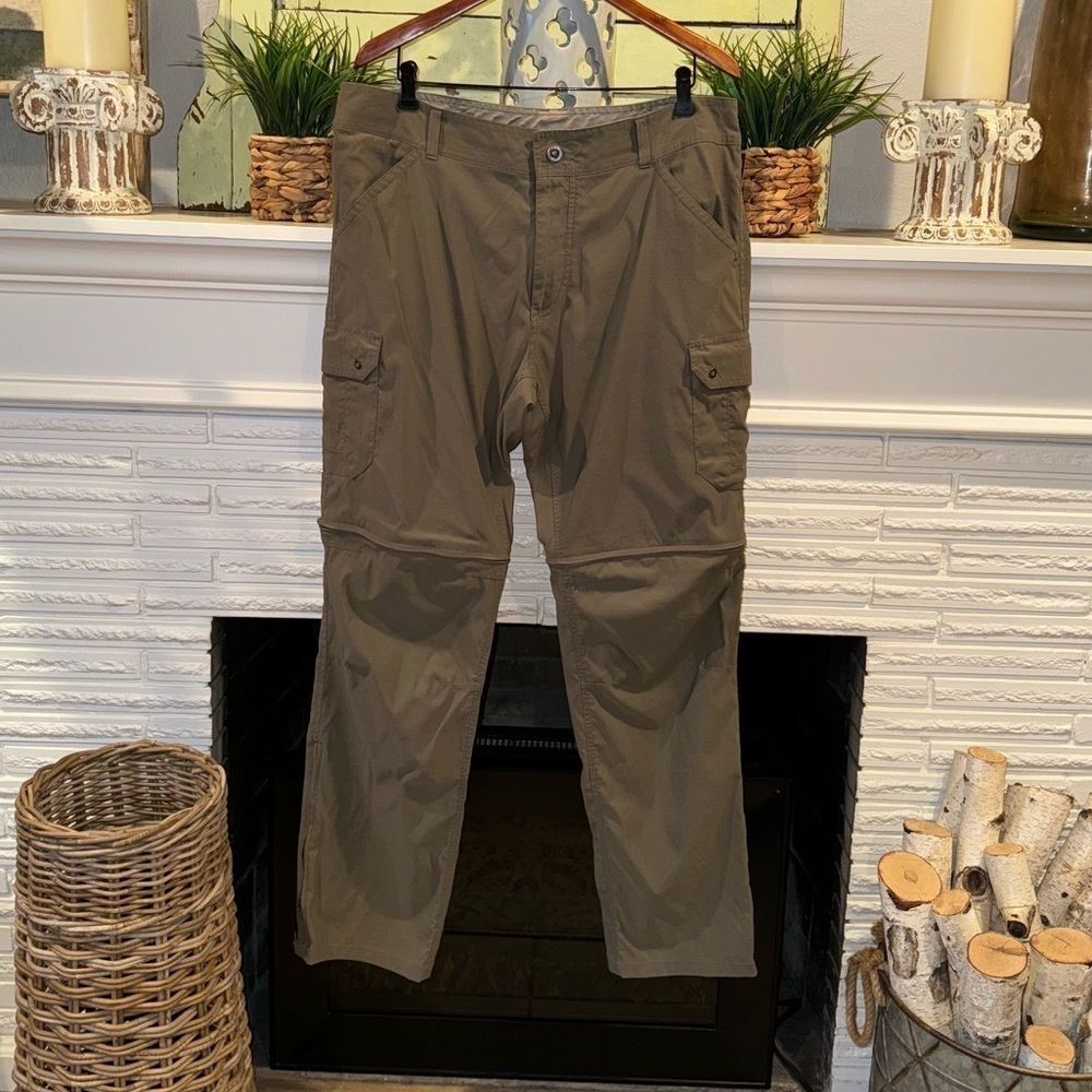 PRANA Brown Double Peak Convertible Pants Gorpcore Men’s Hiking Size 38x34